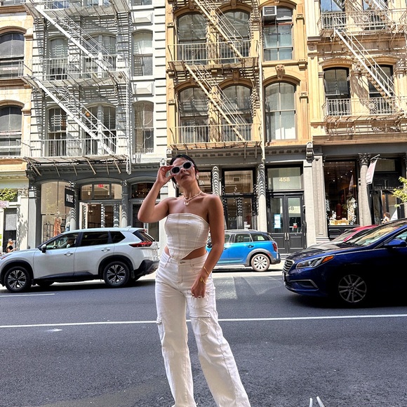 Cargo pants and a corset set. Stretchy denim. Size M. - Picture 4 of 6